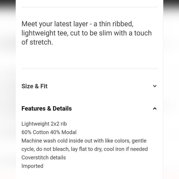 NWT Rag & Bone The Rib Slim Tee - Picture 8 of 8